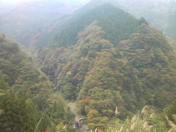 天然水が創られる山々の紅葉